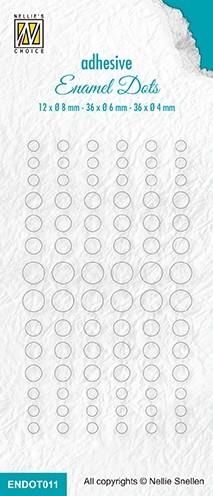 Nellie Snellen Enamel dots Transparent 12x8, 36x6 og 36x4mm